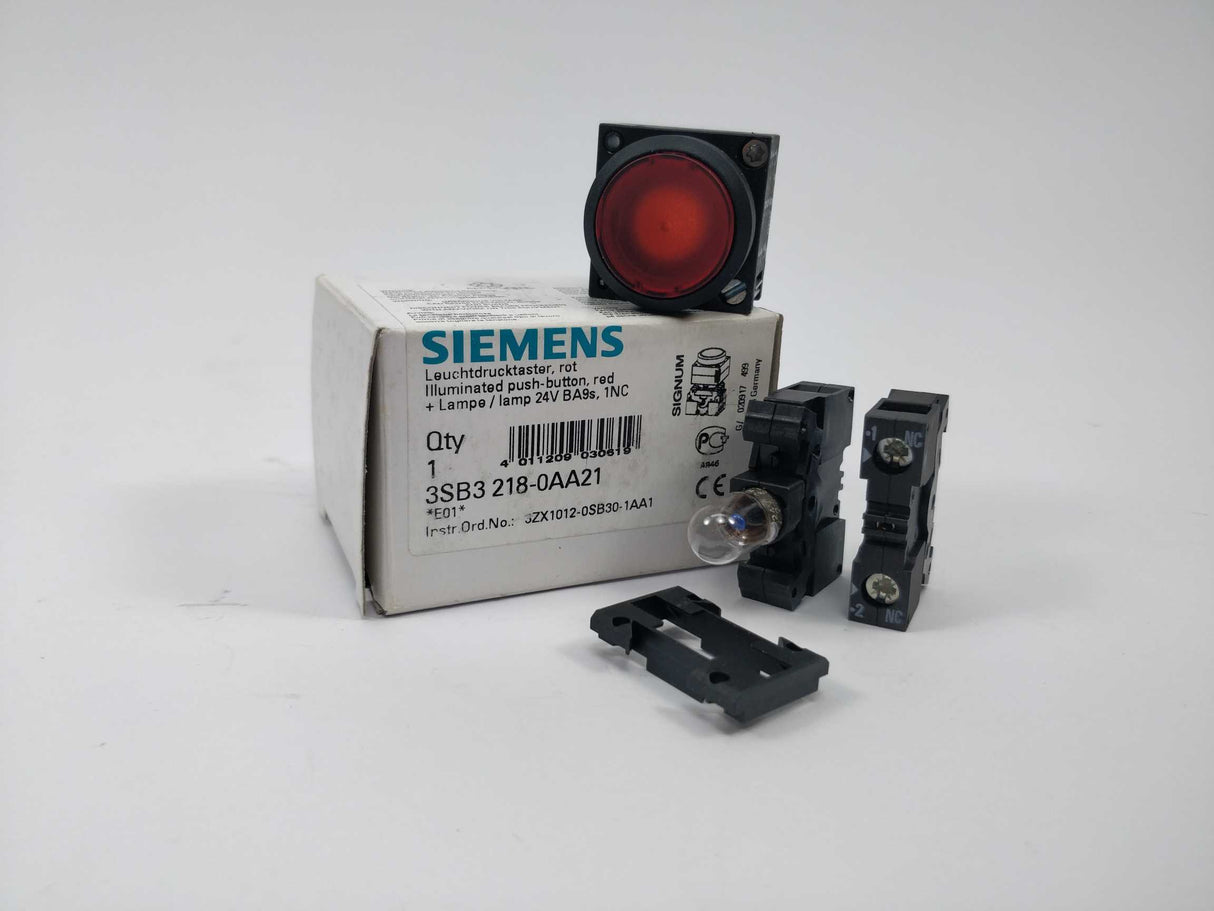 Siemens 3SB3218-0AA21 Illuminated push-button, red