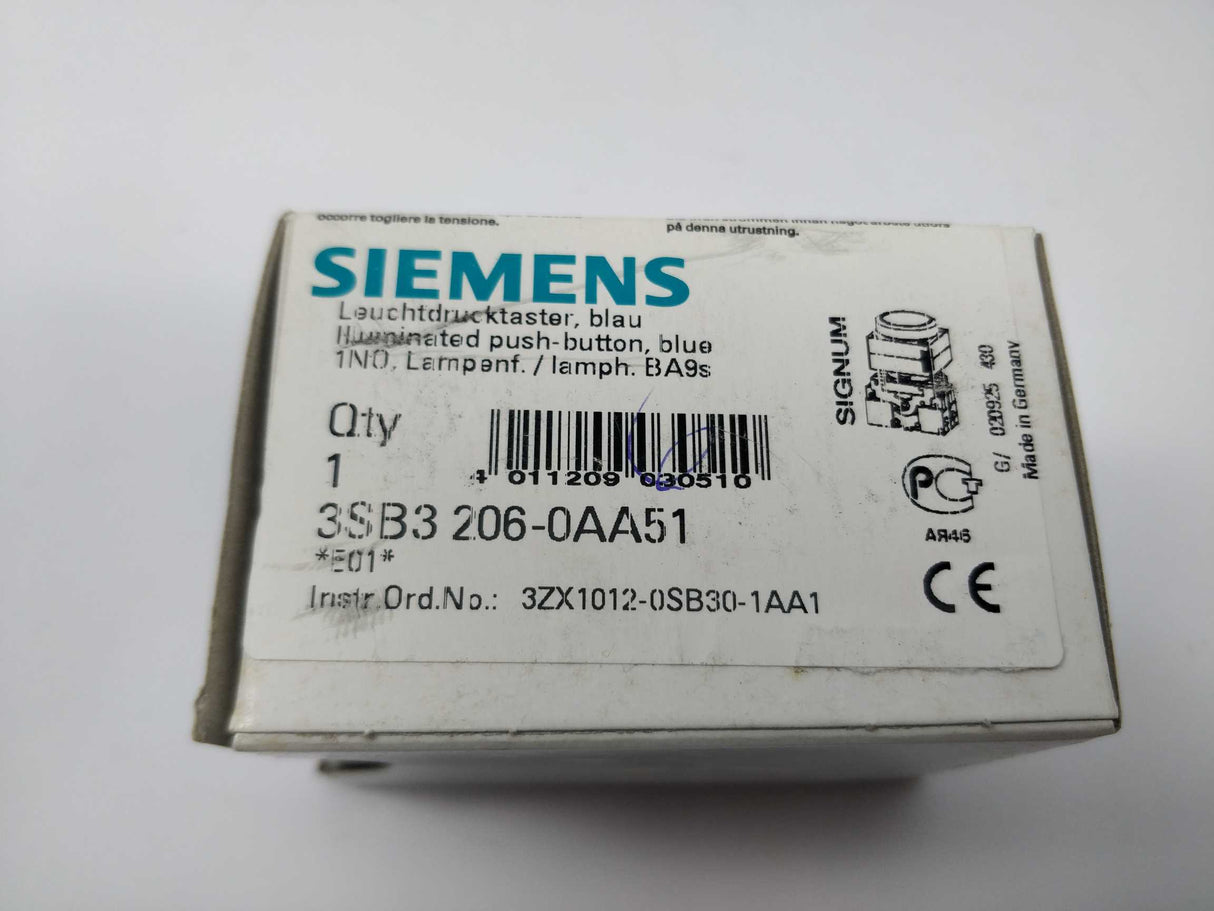Siemens 3SB3206-0AA51 Illuminated push-button, blue