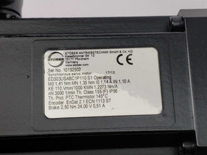 Stöber ED303USABC1P110 S1 Synchronous servo motor with S102AG0230ED303U