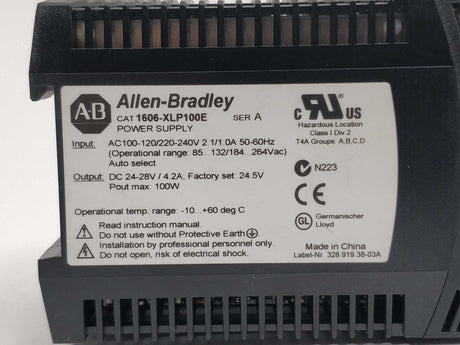 ALLEN-BRADLEY 1606-XLP100E Power Supply SER A