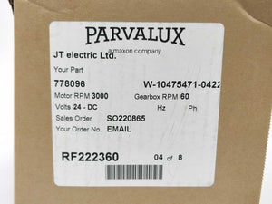 Parvalux 778096 W-10475471-04225 Motor