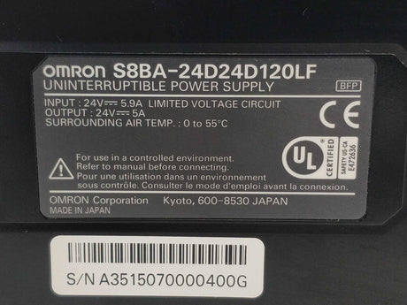 OMRON S8BA-24D24D120LF Uninterruptible Power Supply