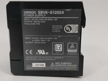OMRON S8VK-S12024 Power supply