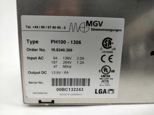 MGV PH100-1306 Power supply 13.8VDC 6A