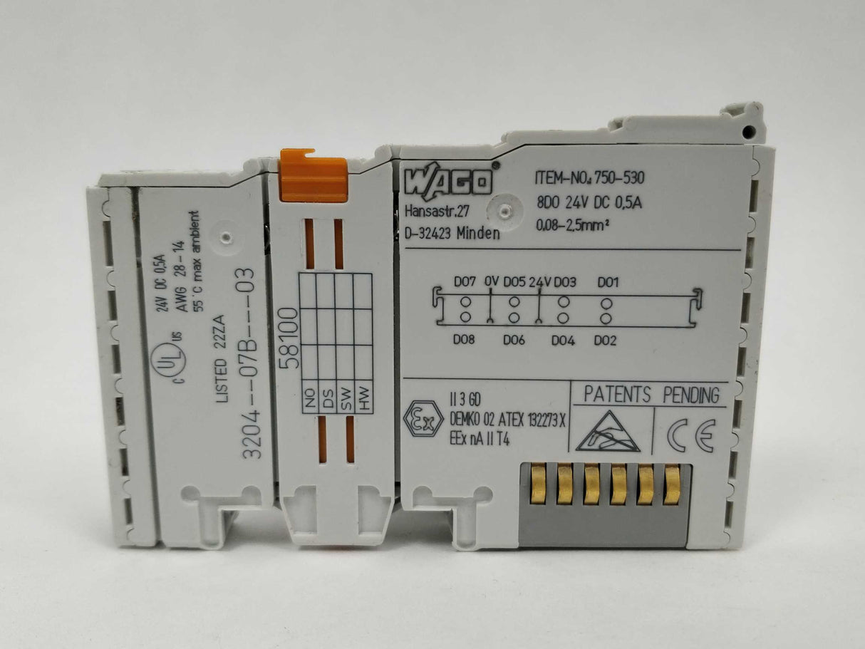 Wago 750-530 8-channel digital output; 24 VDC; 0.5 A