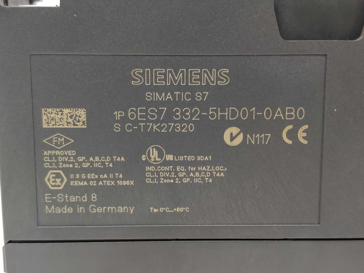 Siemens 6ES7 332-5HD01-0AB0 Analog output SM332 SC-T7K27320 4x12bit