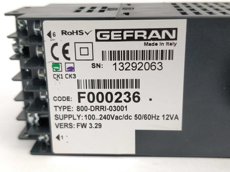 Gefran 800-DRRI-03001 Process Controller Ser.800 FW 3.29