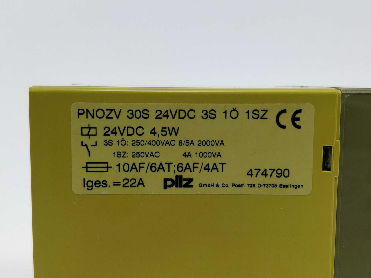 Pilz 474790 PNOZV 30s 24VDC 3S 1Ö 1SZ safety relay 24VDC 4,5W