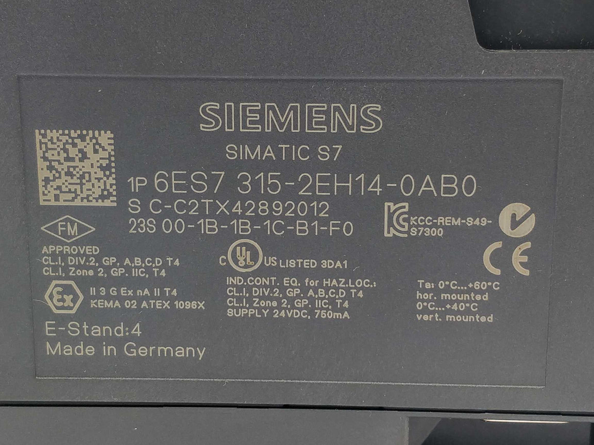 Siemens 6ES7315-2EH14-0AB0 SIMATIC S7-300