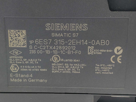 Siemens 6ES7315-2EH14-0AB0 SIMATIC S7-300