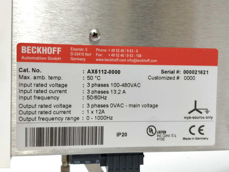 Beckhoff AX5112-0000 Digital Compact Servo Drive