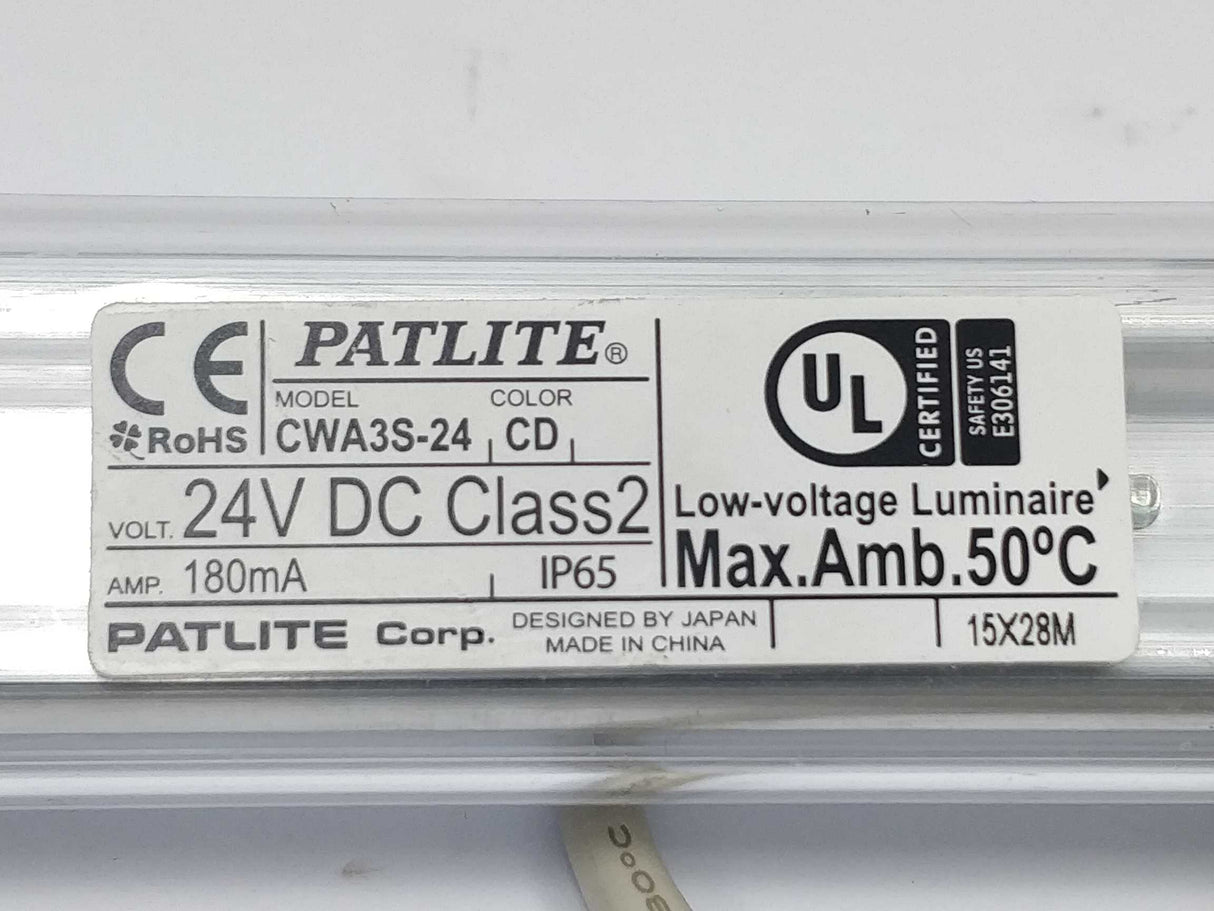 PATLITE CWA3S-24-CD Light Bar, IP65, Daylight White LED