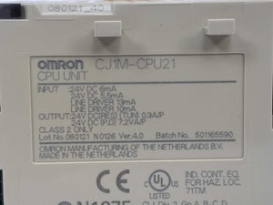 OMRON CJ1M-CPU21 CPU Unit 24VDC