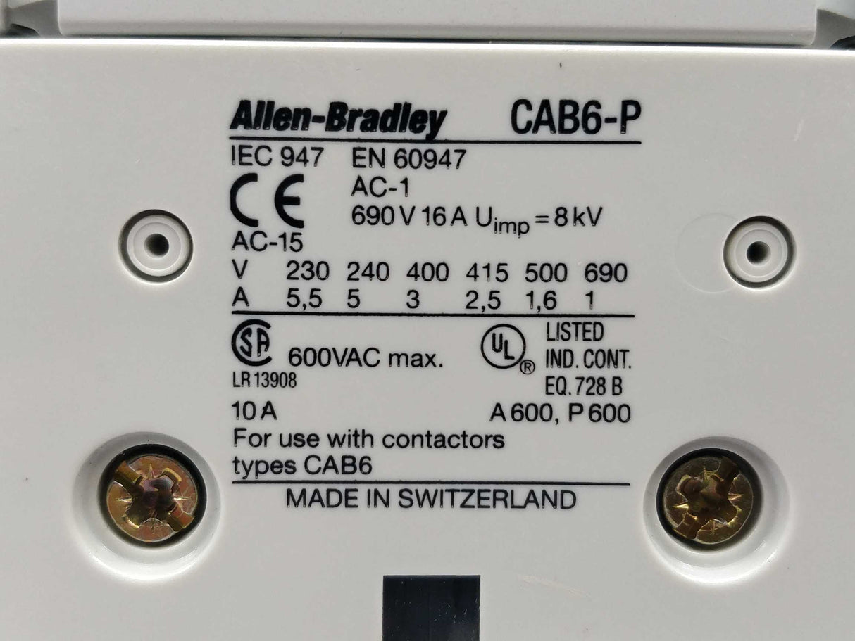AB CAB6-105 Contactor with CAB6-P