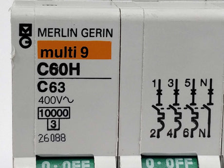 Merlin Gerin 26088 C63 circuit breaker C60H