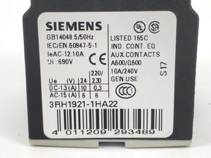 Siemens 3RH1921-1HA22 Auxiliary switch block