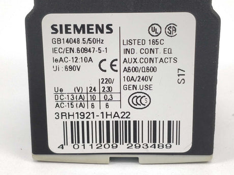 Siemens 3RH1921-1HA22 Auxiliary switch block