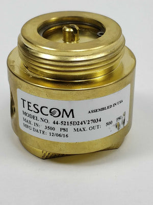Tescom 44-5215D24V27034 Regulator Max.in: 3500PSI Max.out: 500PSI