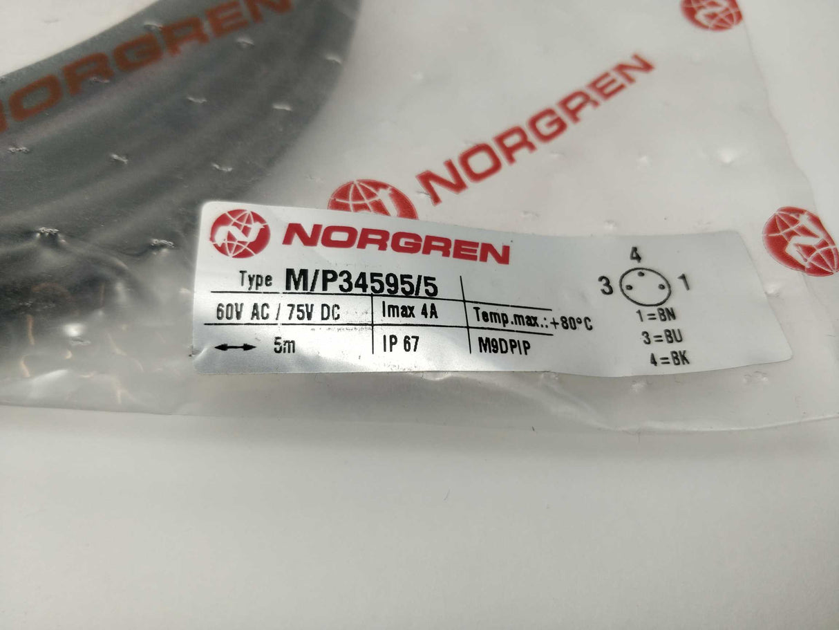 NORGREN M/P34595/5 Plug with cable – M12 x 1