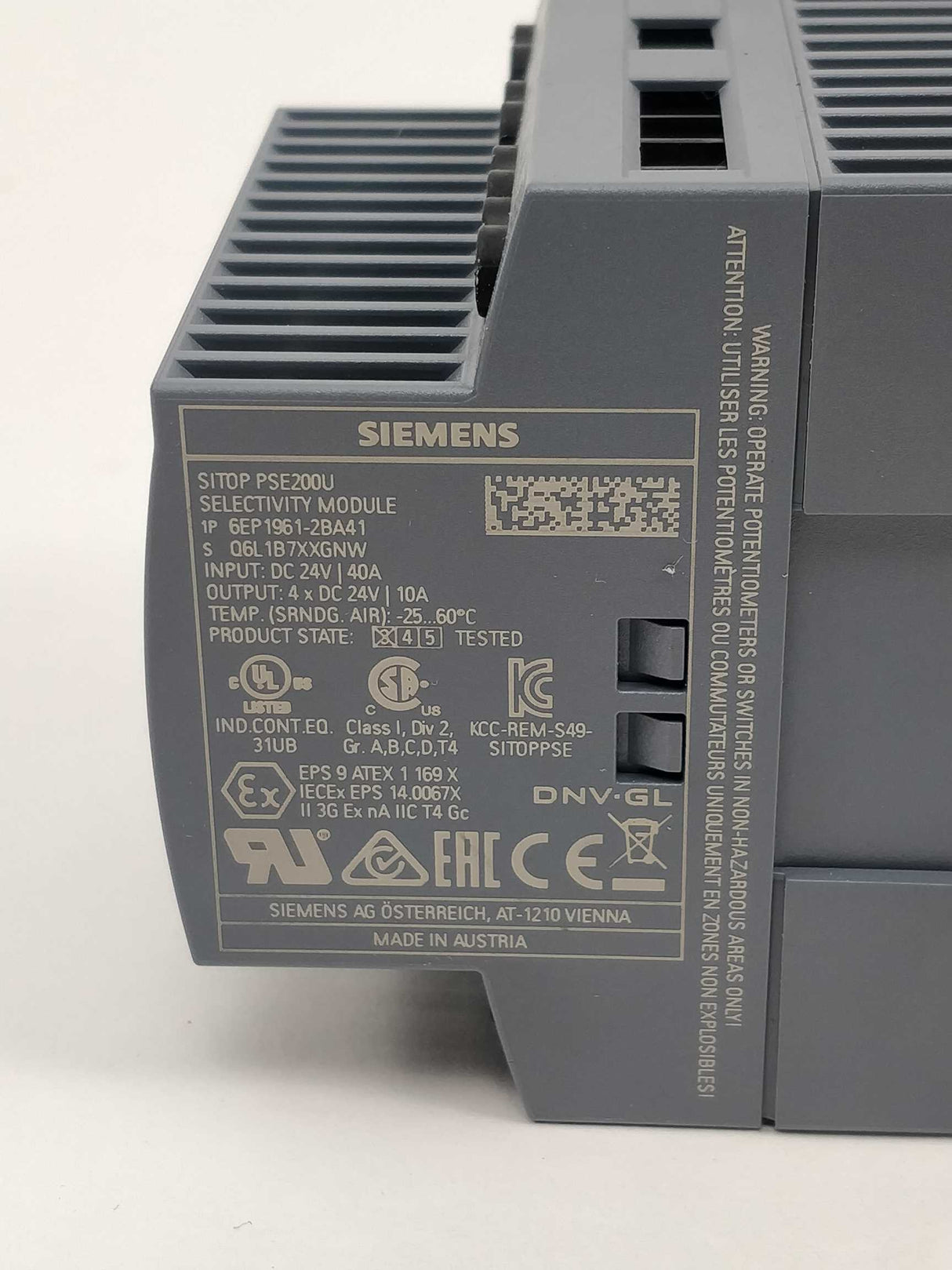 Siemens 6EP1961-2BA41 SITOP PSE200U 10 A Selectivity module