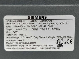 Siemens 6SE6411-6BD23-0CA1 6SE6401-1EM00-0AA0 & 6SE6401-1PB00-0AA0