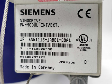 Siemens 6SN1113-1AB01-0BA1 Simodrive PW-Modul INT/EXT