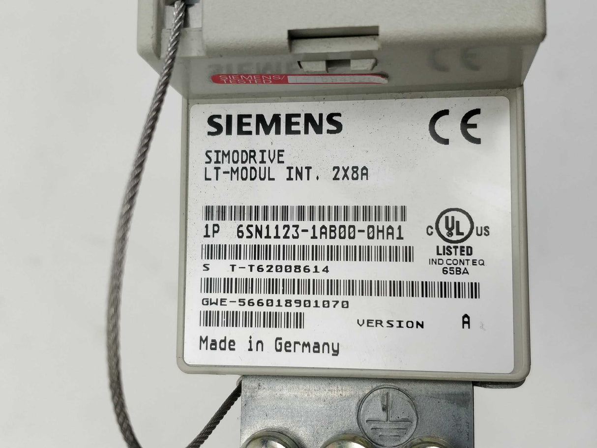Siemens 6SN1118-0DK21-0AA0 SIMODRIVE 611 + 6SN1123-1AB00-0HA1 LT-modul ver A