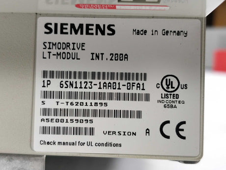 Siemens 6SN1123-1AA01-0FA1 Simodrive LT-Module + 6SN1118-0DJ21-0AA0 ver C.