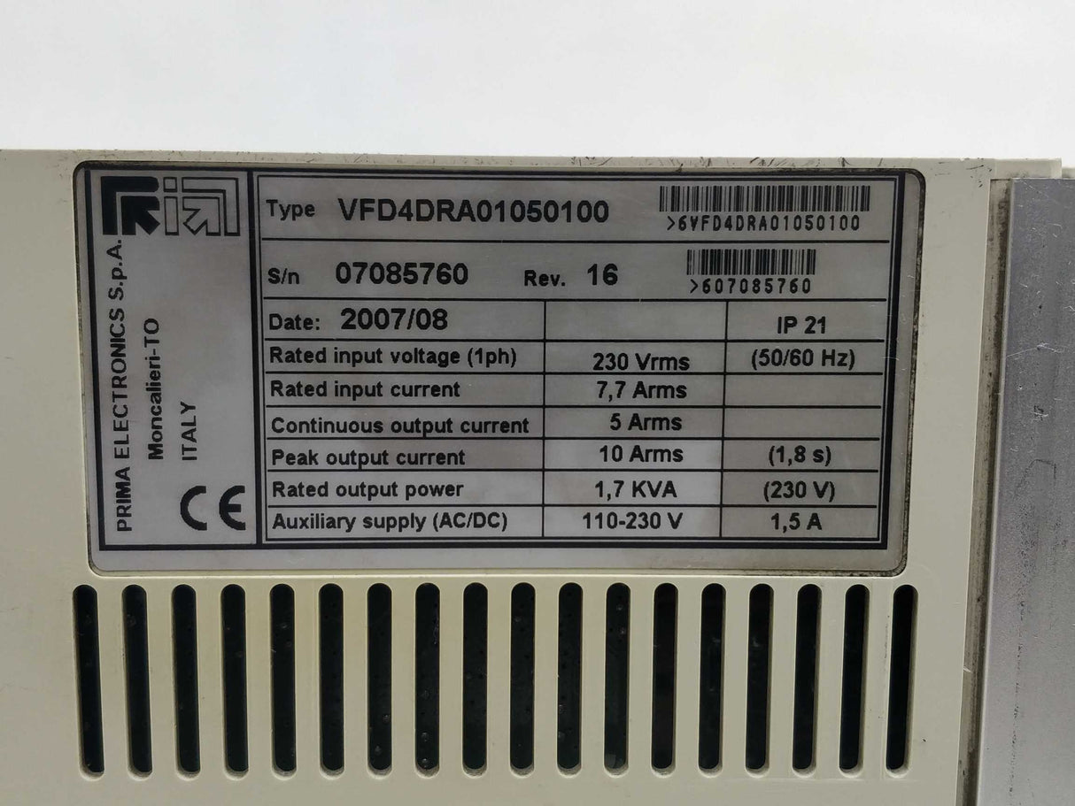 Prima Electronics VFD4DRA01050100 VFD 300