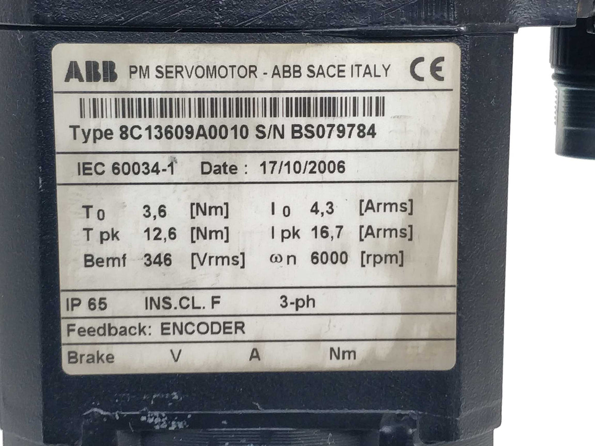 ABB 8C13609A0010 Servo Motor