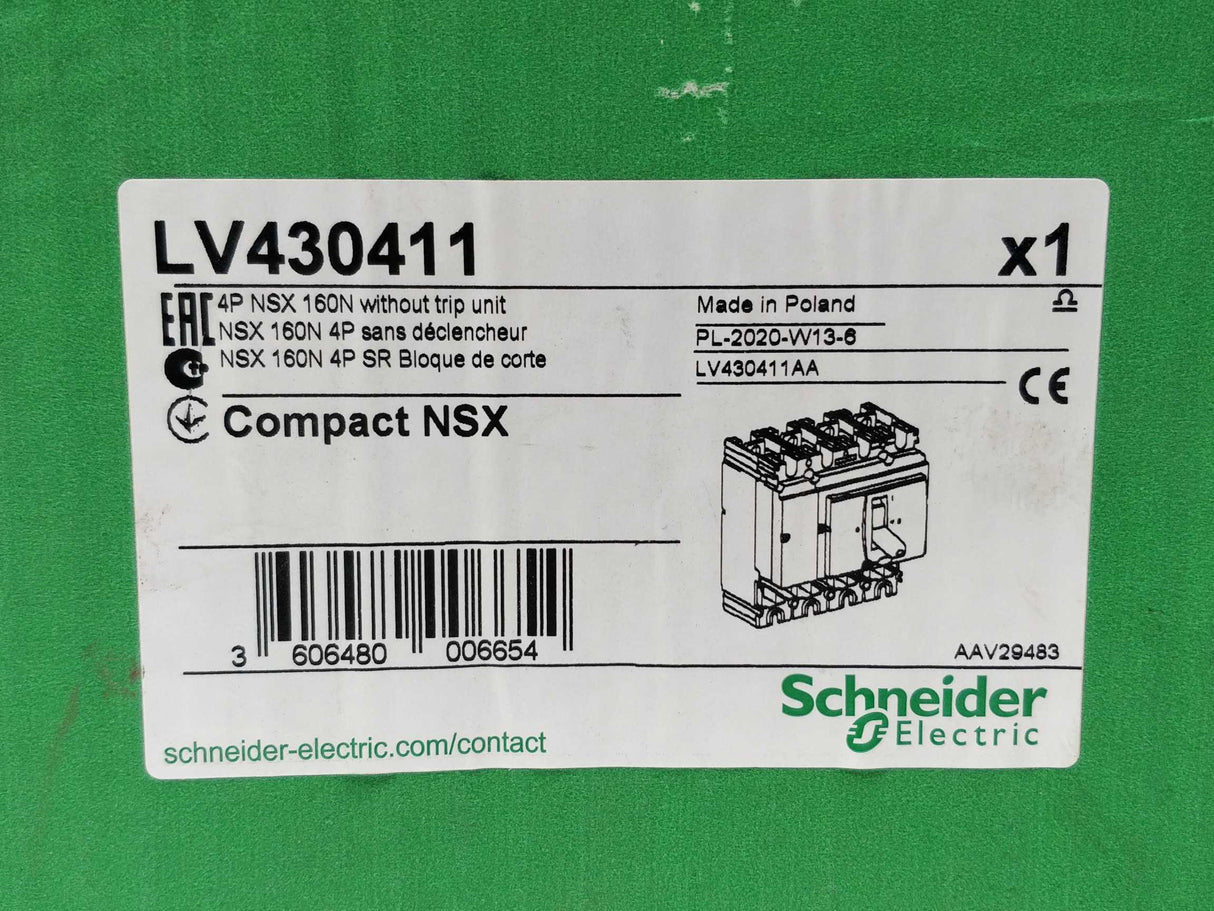 Schneider Electric LV430411 NSX 160N Circuit breaker basic frame