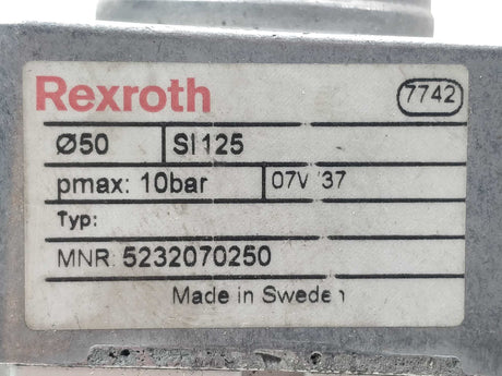 Rexroth 5232070250 SI 125 Ø50 Pneumatic Cylinder
