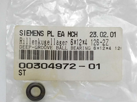 Siemens 00304972-01 Deep-groove Ball Bearing 6x12x4 126-2Z