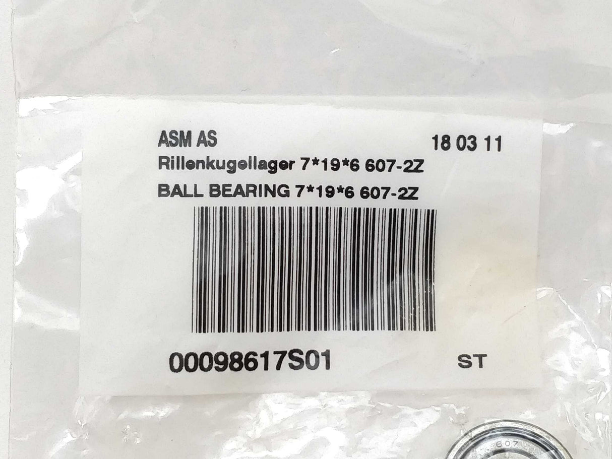 ASM AS 00098617-01 Ball bearing 7x19x6 607-2Z