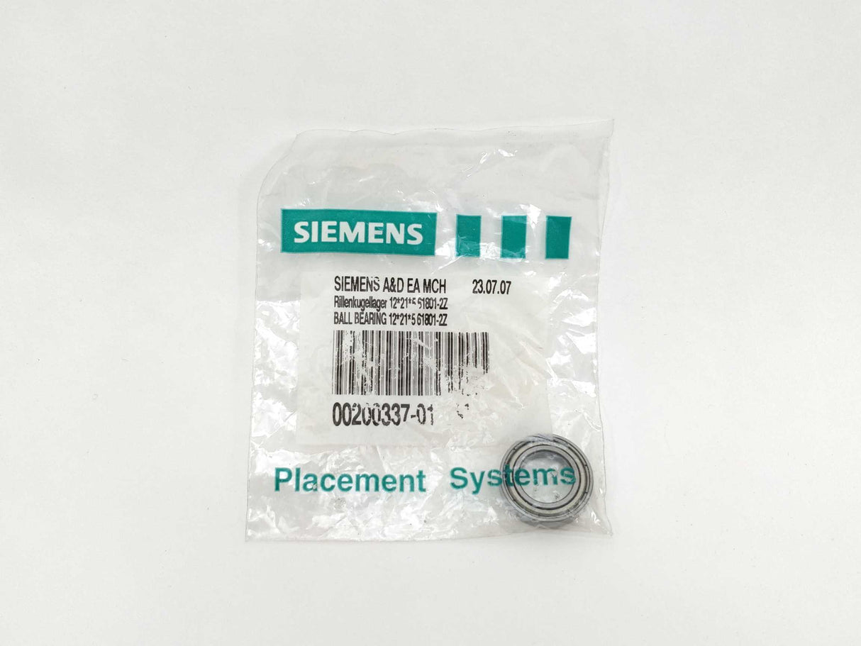 Siemens A&D EA MCH 00200337-01 Ball Bearing 12x21x5 6101-2Z