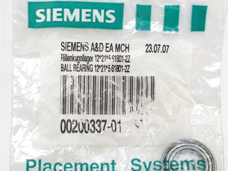 Siemens A&D EA MCH 00200337-01 Ball Bearing 12x21x5 6101-2Z