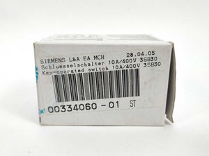 Siemens 3SB3000-4AD01 Key-operated switch 10A/400V 3SB30 00334060-01