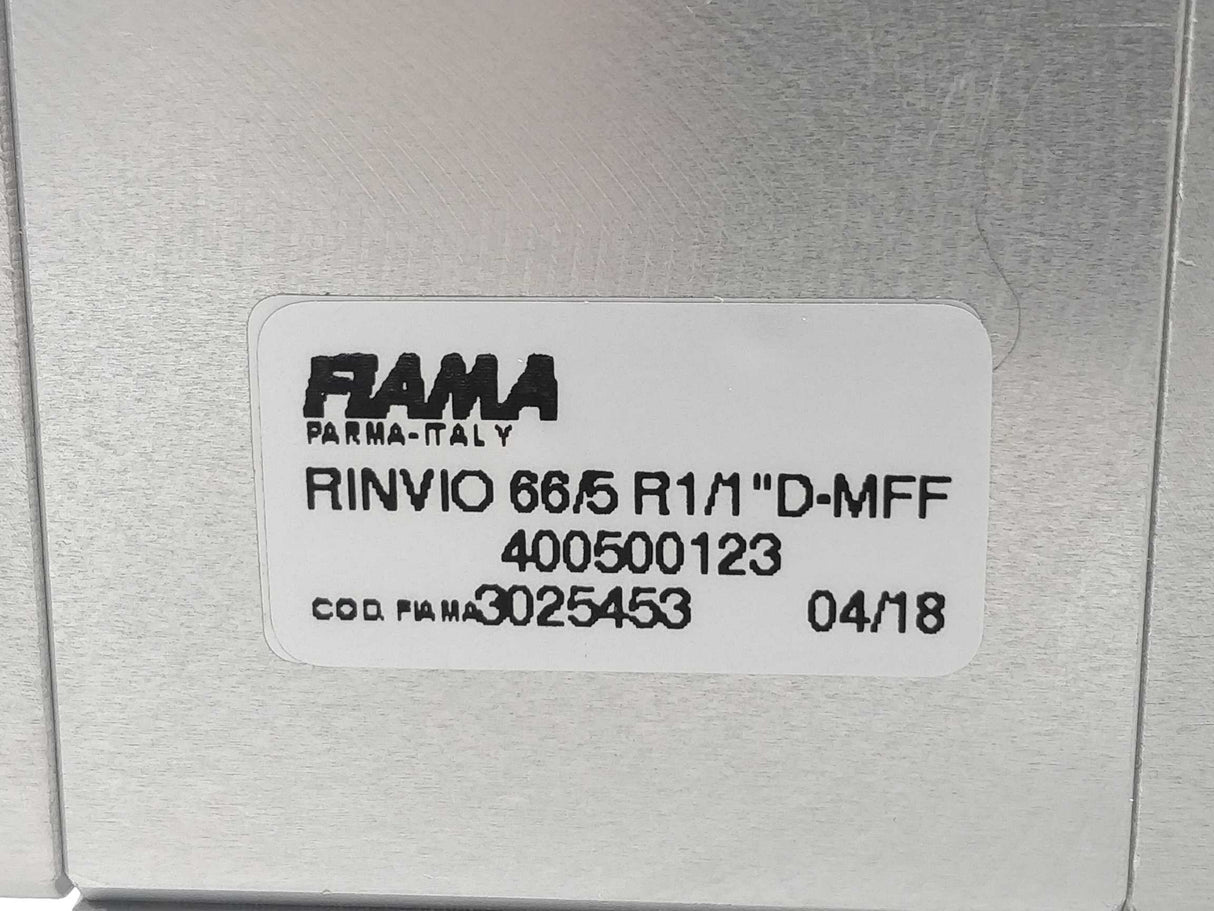 Fiama Parma Italy RINVIO 66/5 R1/1"D-MFF. 400500123 Gearbox. RINVIO 66/5 R1/1"D-MFF