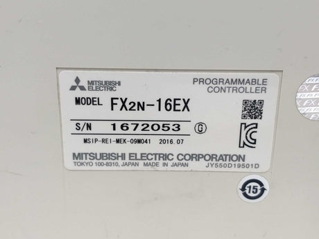 Mitsubishi FX2N-16EX MSIP-REI-MEK-09M041