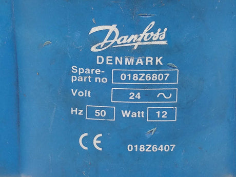 Danfoss 018Z6807 Coil for Solenoid Valve