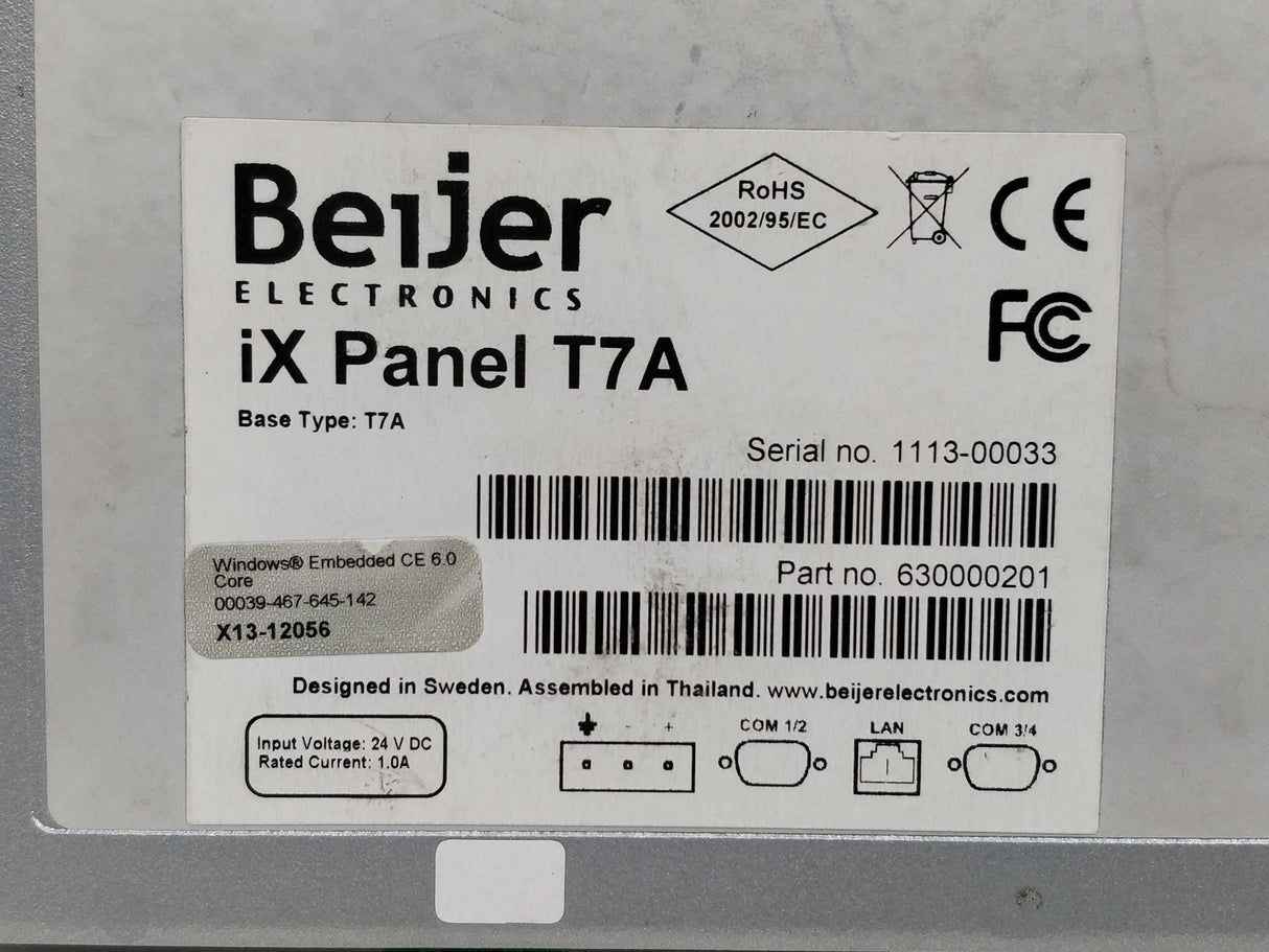 BEIJER ELECTRONICS 630000201 iX panel T7A