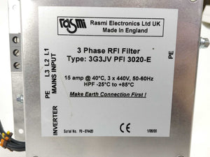 RASMI ELECTRONICS LTD 3G3JV PFI 3020-E 3-Phasen RFI Filter
