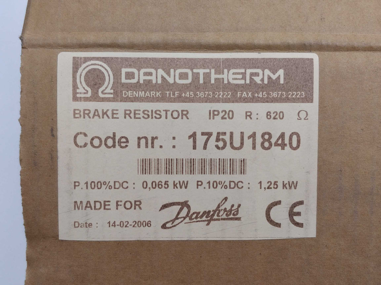 Danfoss 175U1840 Brake Resistor 0,065kW