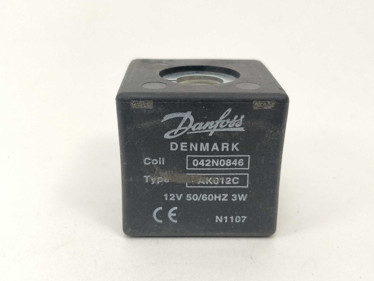 Danfoss 042N0846 AK012C Solenoid Coil. 12VAC