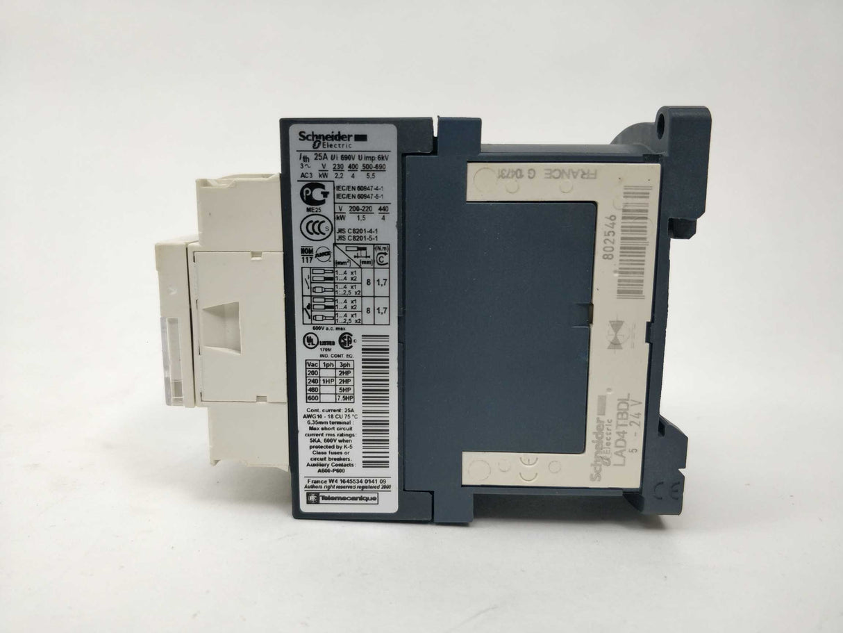 Schneider Electric 036107 TeSys LC1D09BL Contactor. 24VDC