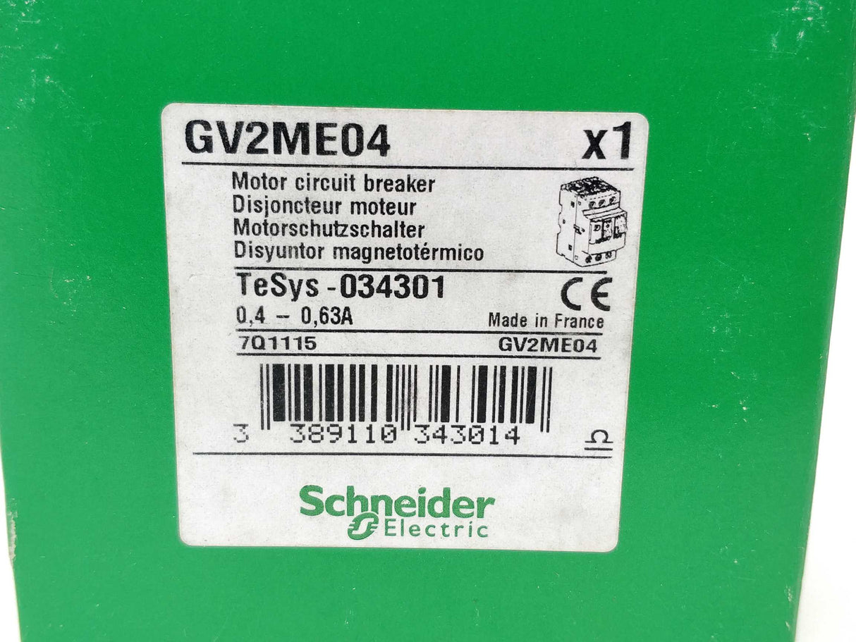Schneider Electric 034301 TeSys GV2ME04 Motor circuit breaker
