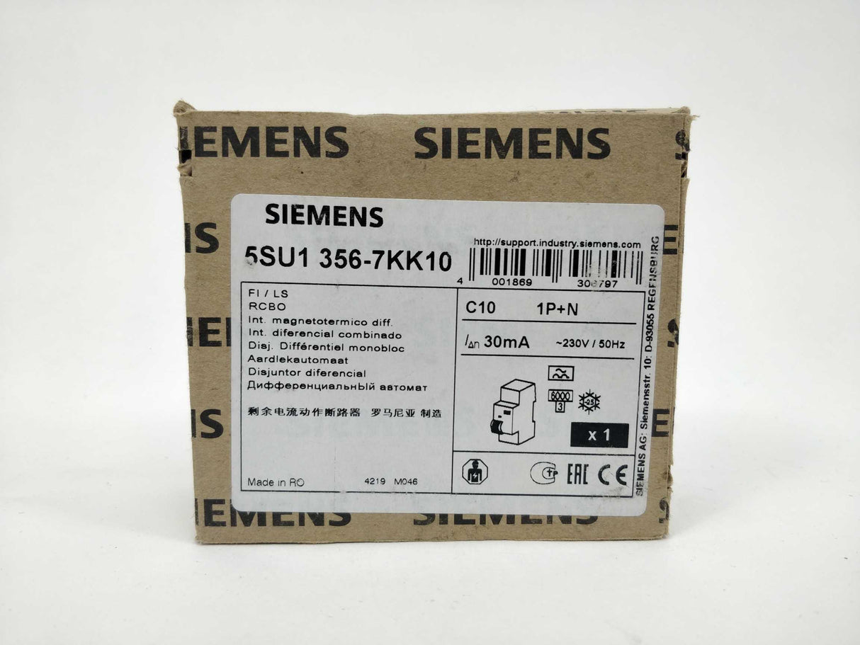 Siemens 5SU1356-7KK10 RCBO Circuit breaker 30mA trip 230V