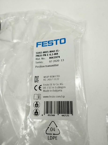 Festo 8063974 SDAS-MHS-M40-1L-PNLK-PN-E-0.3-M8 Position Transmitter