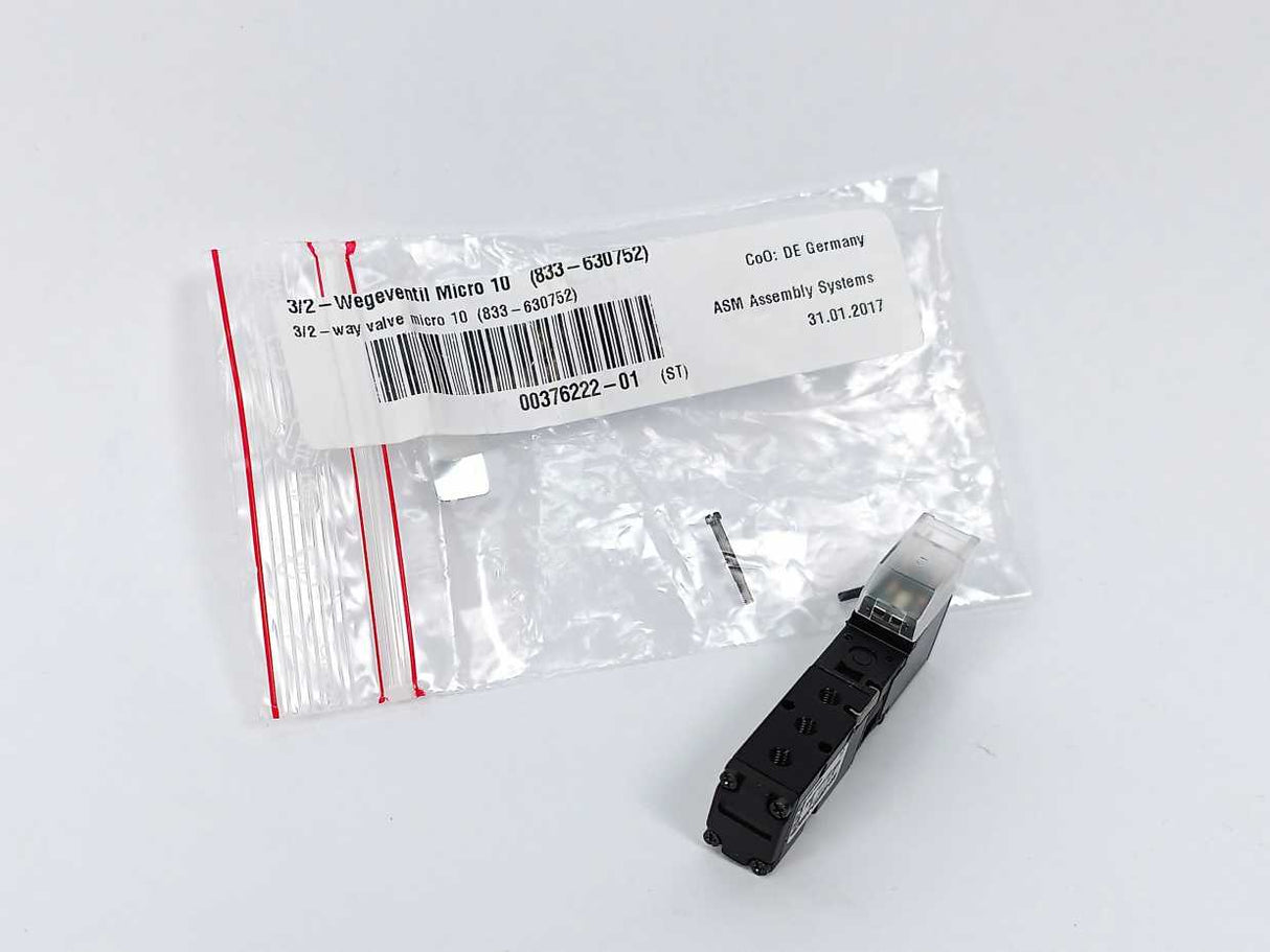 Siemens/ASM AS 00376222-01 3/2-Directional Valve Micro 10 833-630752-24V