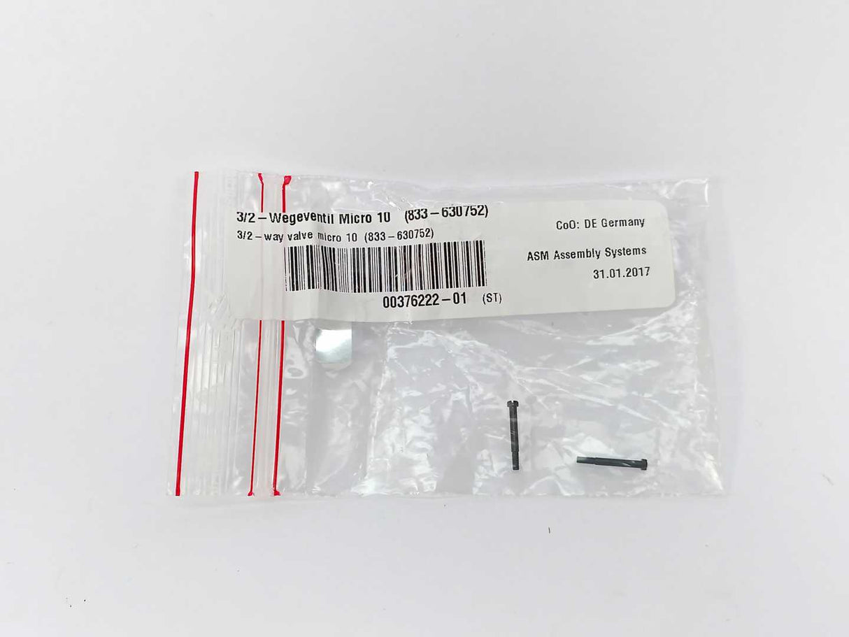 Siemens/ASM AS 00376222-01 3/2-Directional Valve Micro 10 833-630752-24V